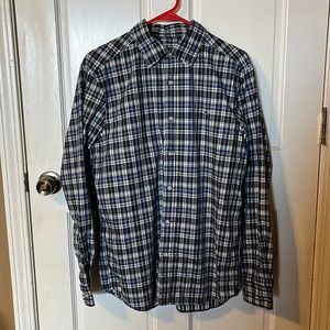 Vineyard Vines blue/green check button down shirt